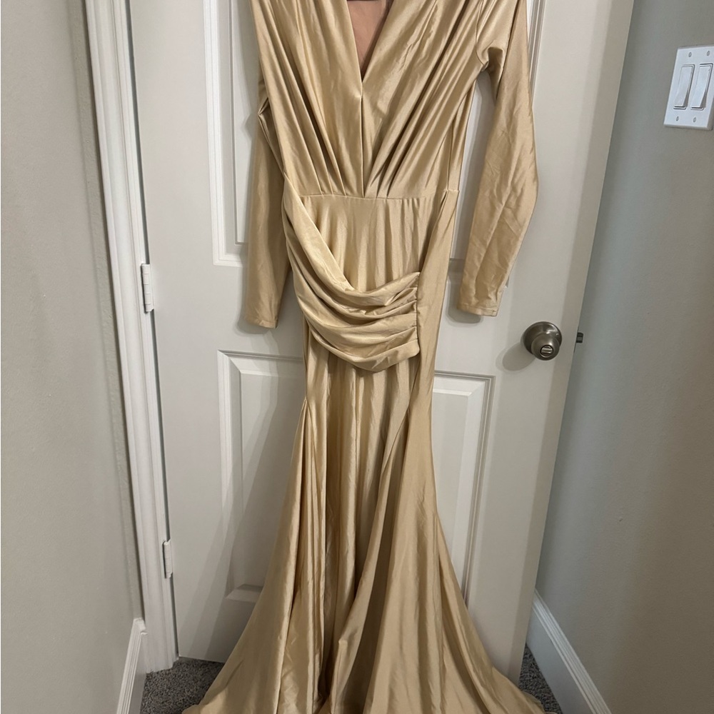 Elegant Cream Evening Gown